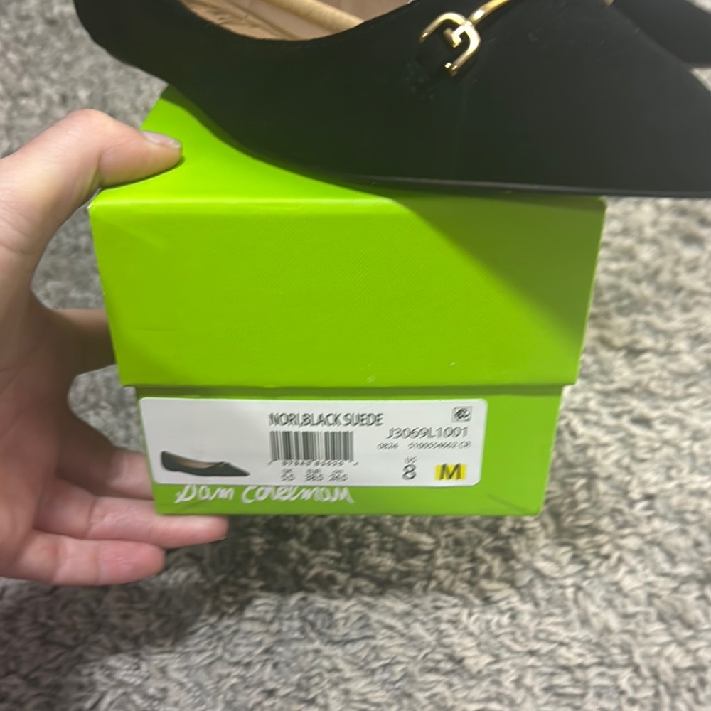 Black Women's Loafers with Gold Detail - Picture 2 of 5